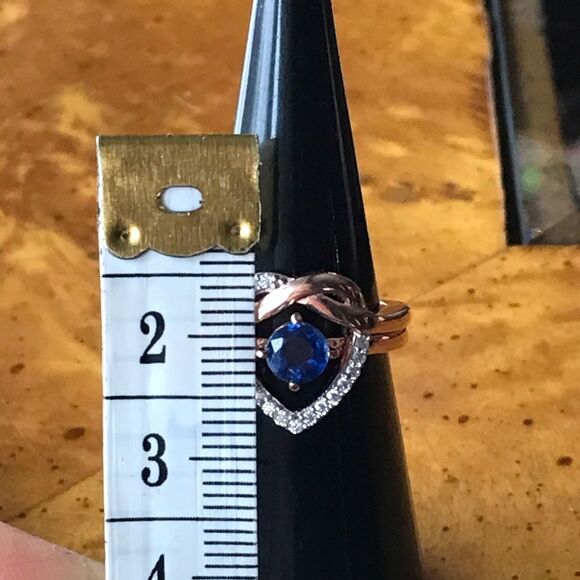 Natural Kyanite Moissanite Sterling Silver Ring Size 5.75 - Picture 6 of 9